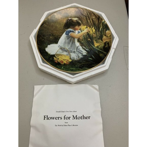 The World of Zolan 8" Plate Collection Flowers For Mother COA Hamilton Collectio - Picture 6 of 7